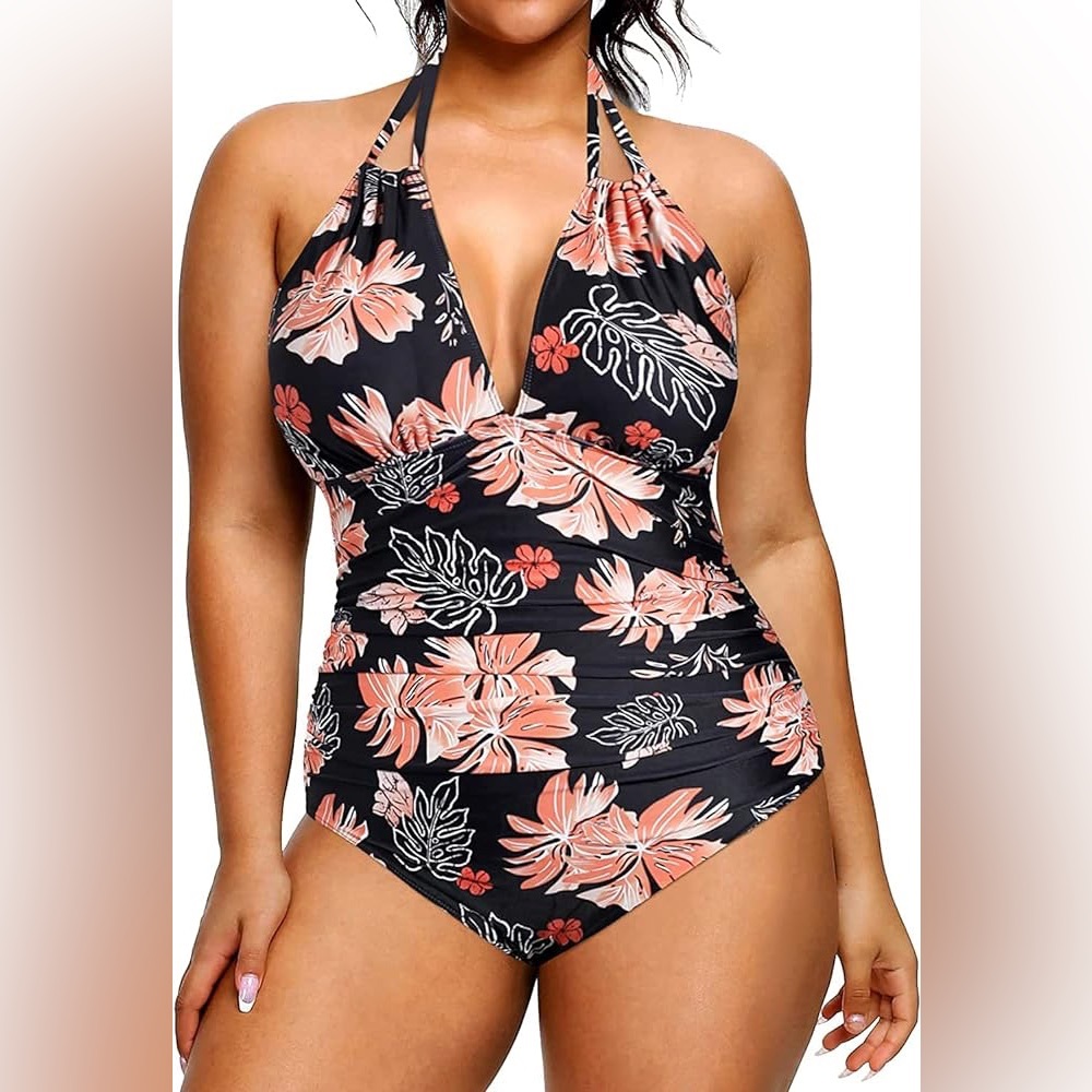 Aqua Eve Plus Size One Piece Swimsuit with Tummy Control